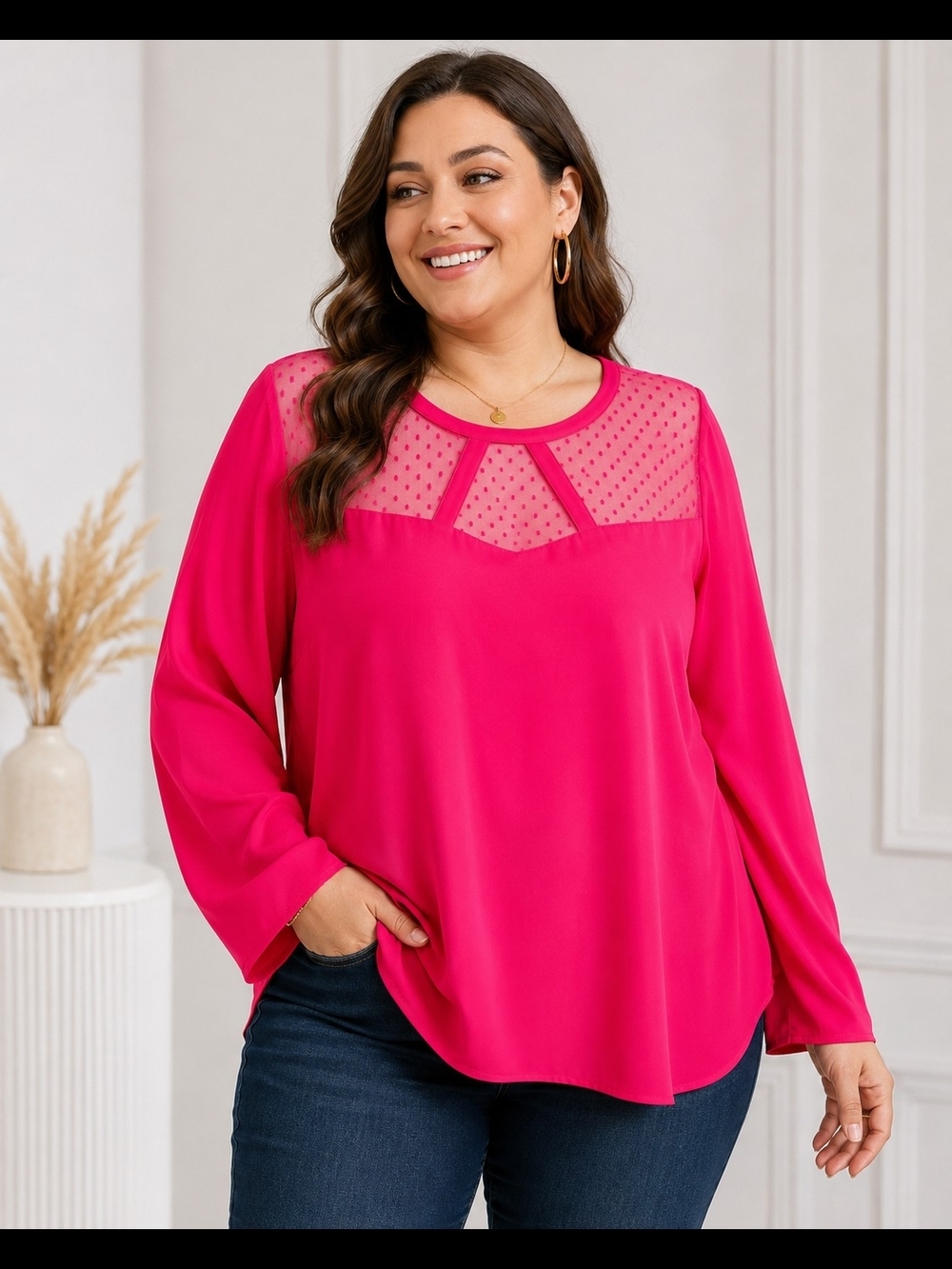 NWT LANE BRYANT RED MESH PONTE TOP SZ 4X 26 28 RV $44!